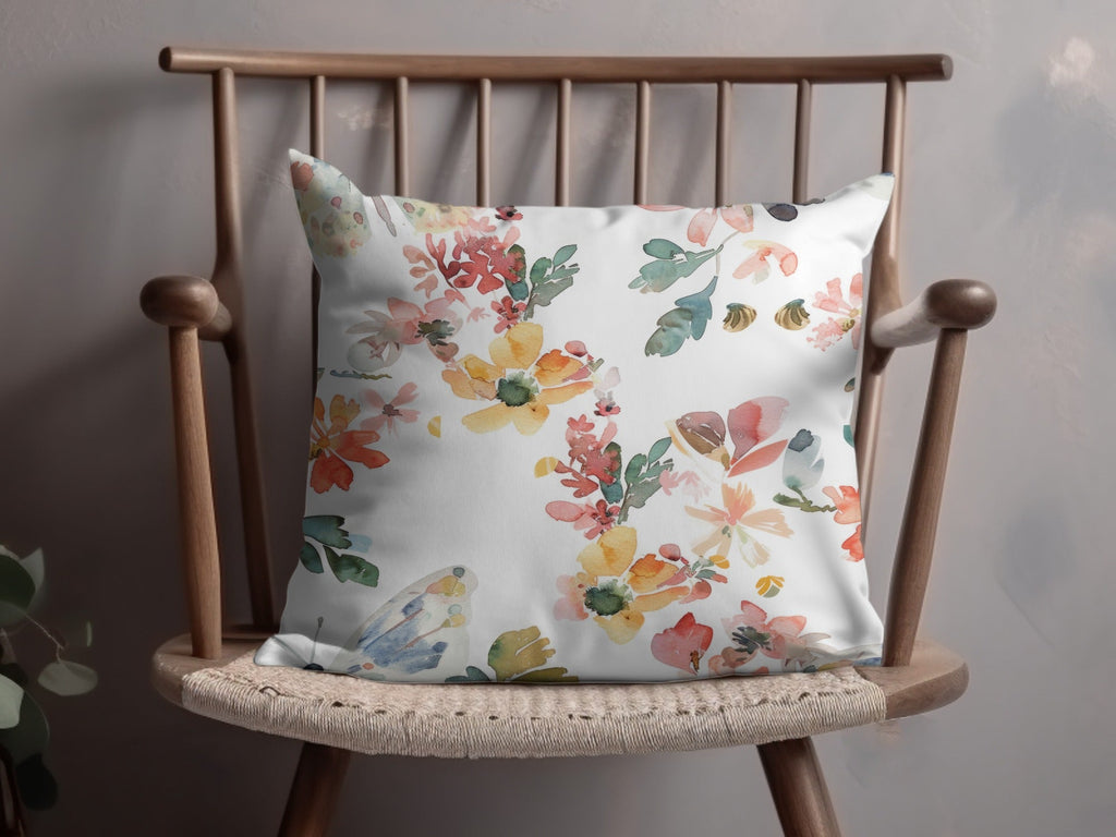 Watercolor Floral Light Blue Butterflies Seamless Pattern Digital - Moore and Mountain