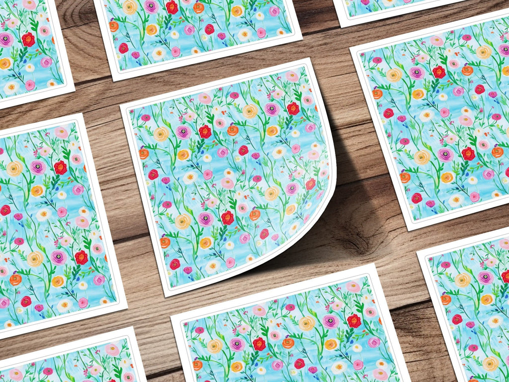 Watercolor Floral Pattern, Digital Paper, Seamless Flower Design, Springtime Print, Background Texture, Fabric Design, Digital Download - Moore and Mountain