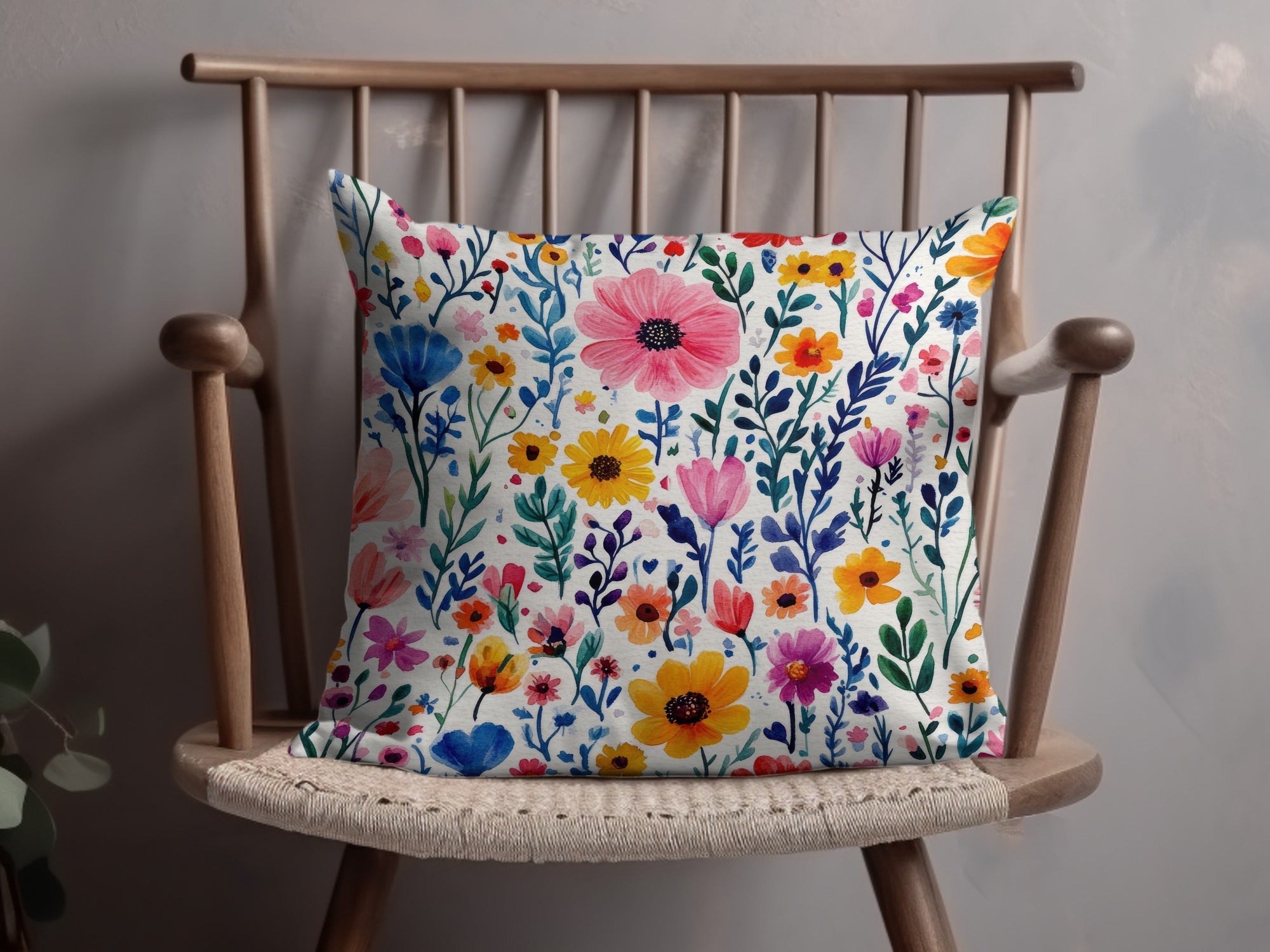 Watercolor Floral Pattern Digital Paper, Seamless Flower Digital File, Colorful Wildflower Repeat Pattern for Fabric, Scrapbook, Craft - Moore and Mountain