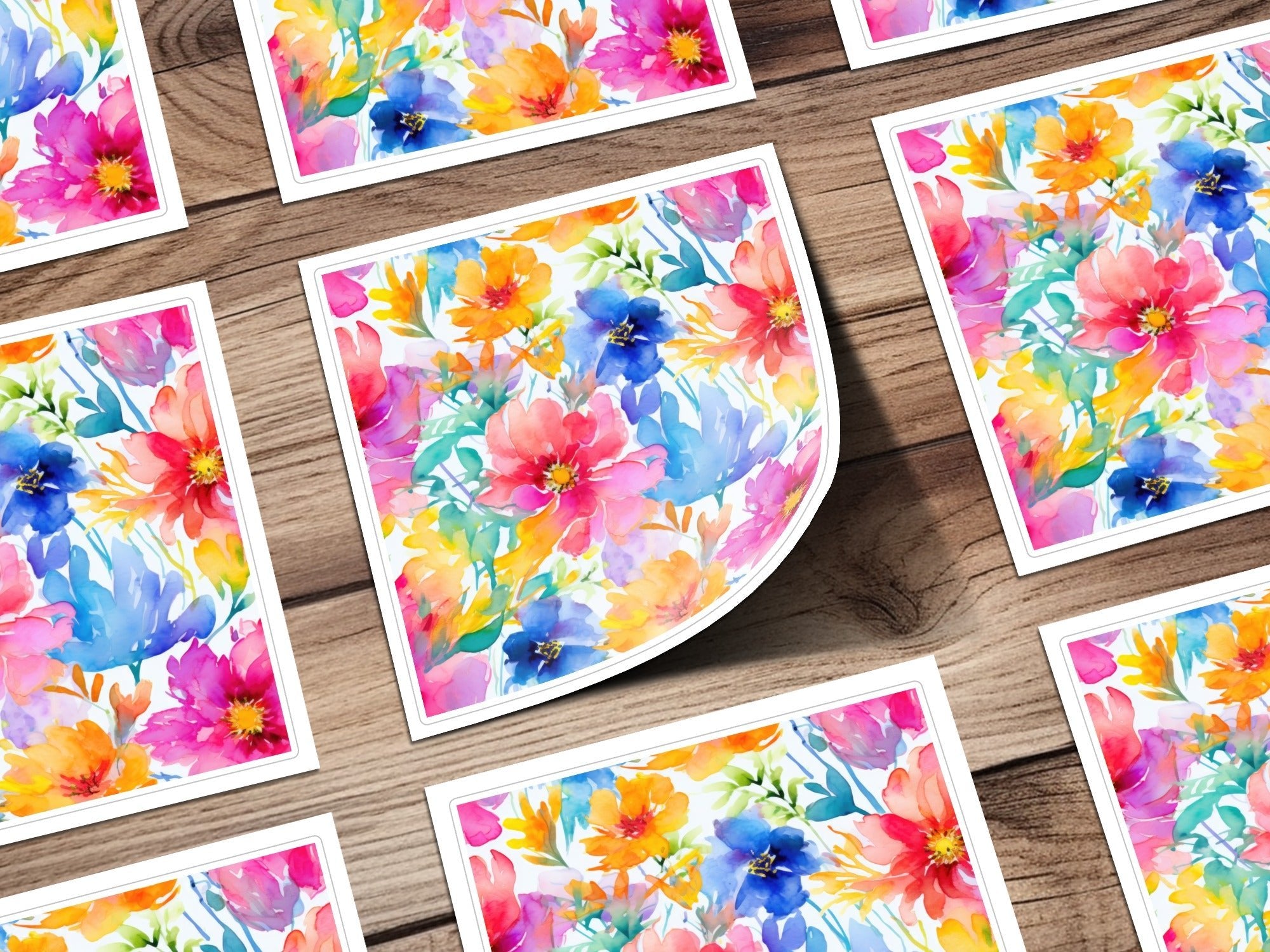 Watercolor Floral Pattern, Seamless Flower Design, Digital Paper Pack, Repeatable Background, Scrapbook Paper, Fabric Print, Digital - Moore and Mountain