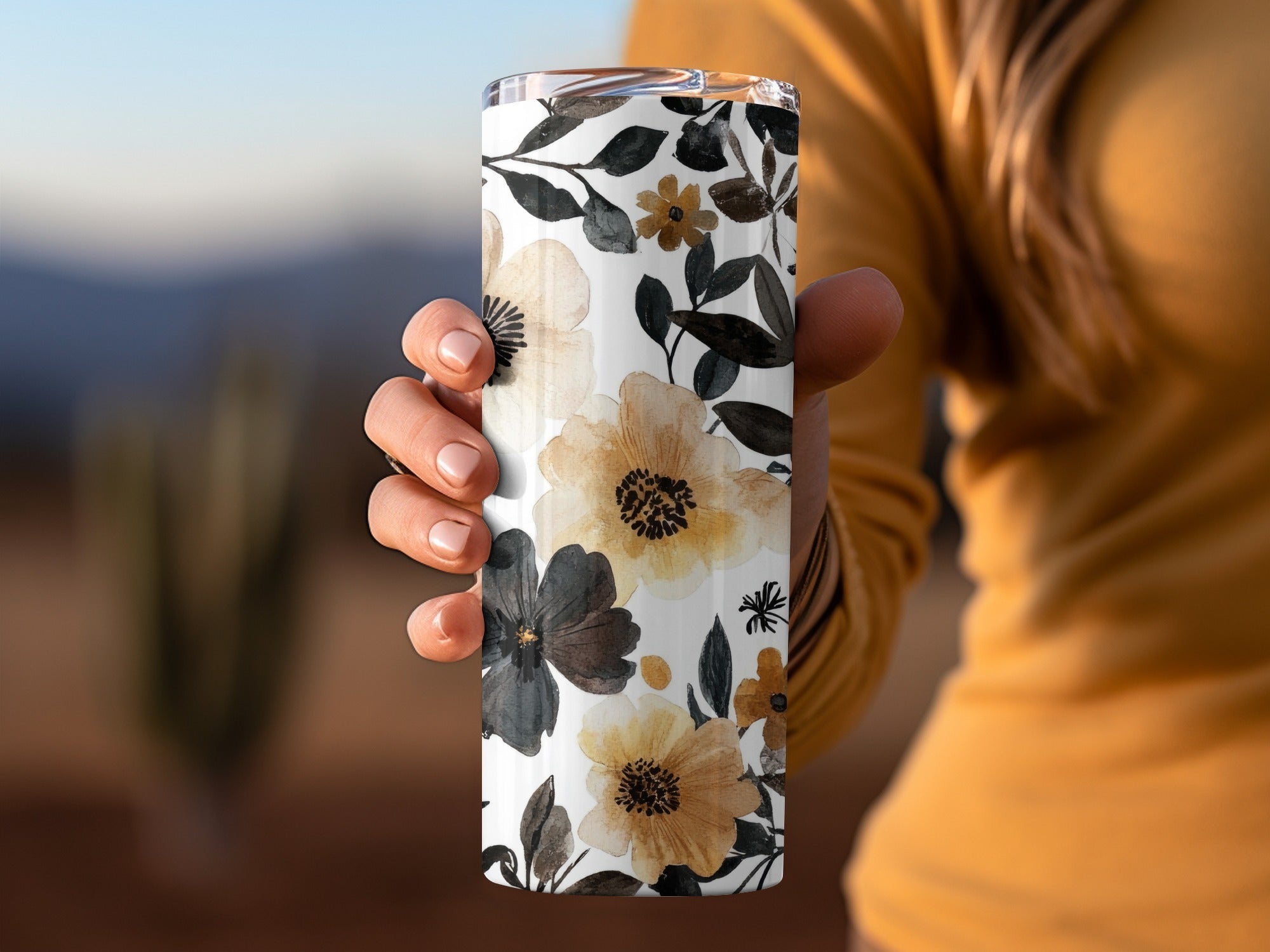 Watercolor Floral Pattern, Seamless Flower Repeat, Digital Paper, Floral Design, Fall Colors, Printable Pattern, 2 JPEG Files - Moore and Mountain