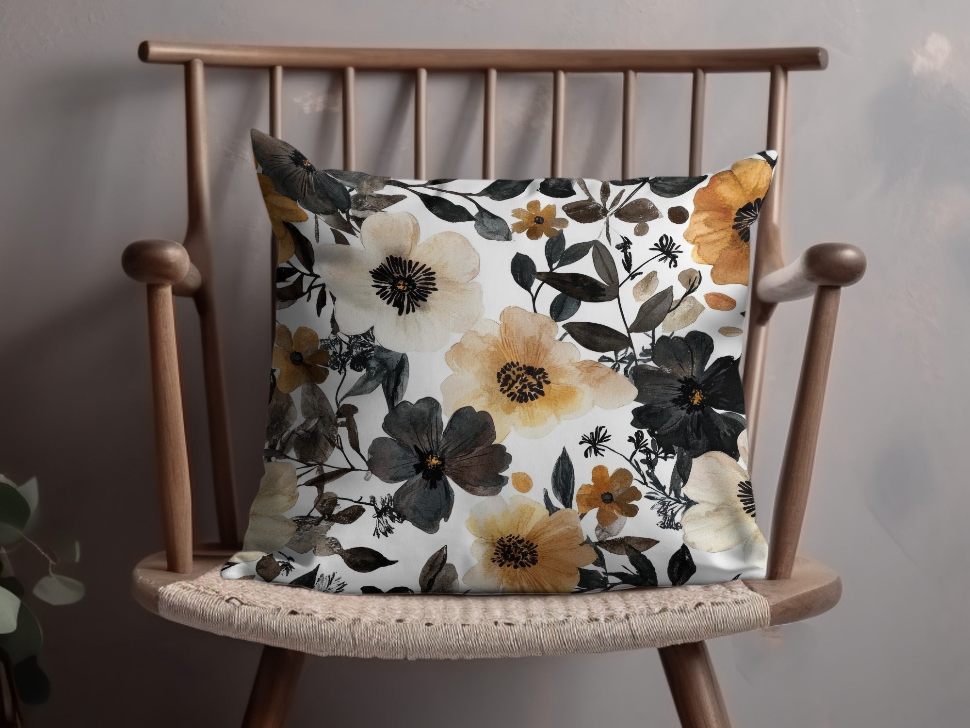 Watercolor Floral Pattern, Seamless Flower Repeat, Digital Paper, Floral Design, Fall Colors, Printable Pattern, 2 JPEG Files - Moore and Mountain