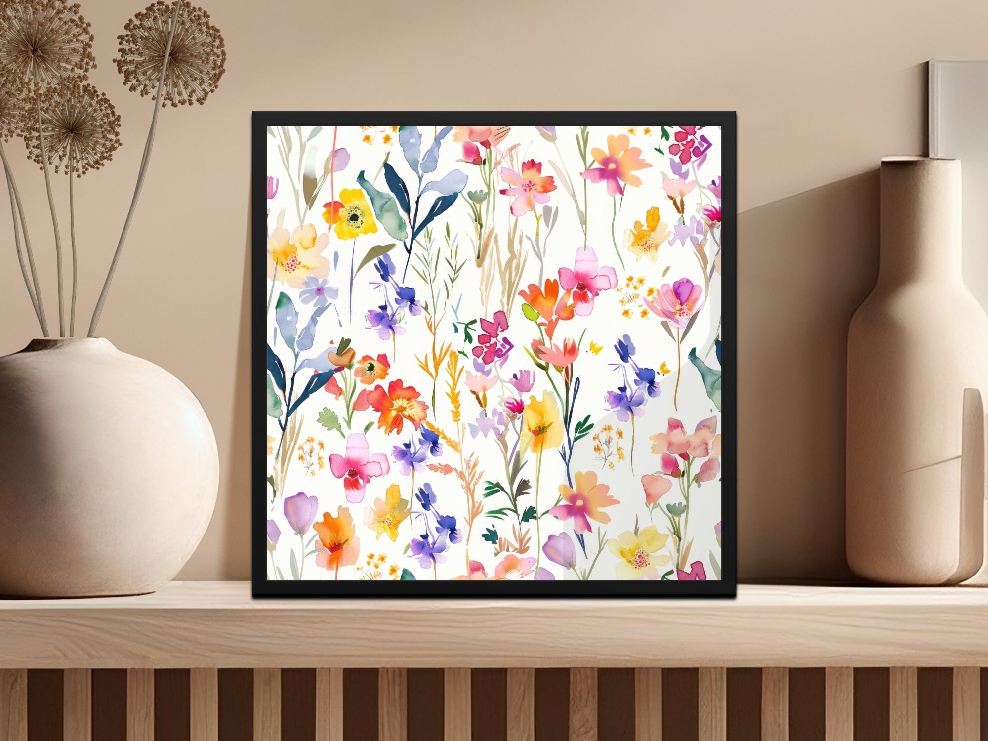 Watercolor Floral Pink Purple Spring Summer Pattern Digital - Moore and Mountain