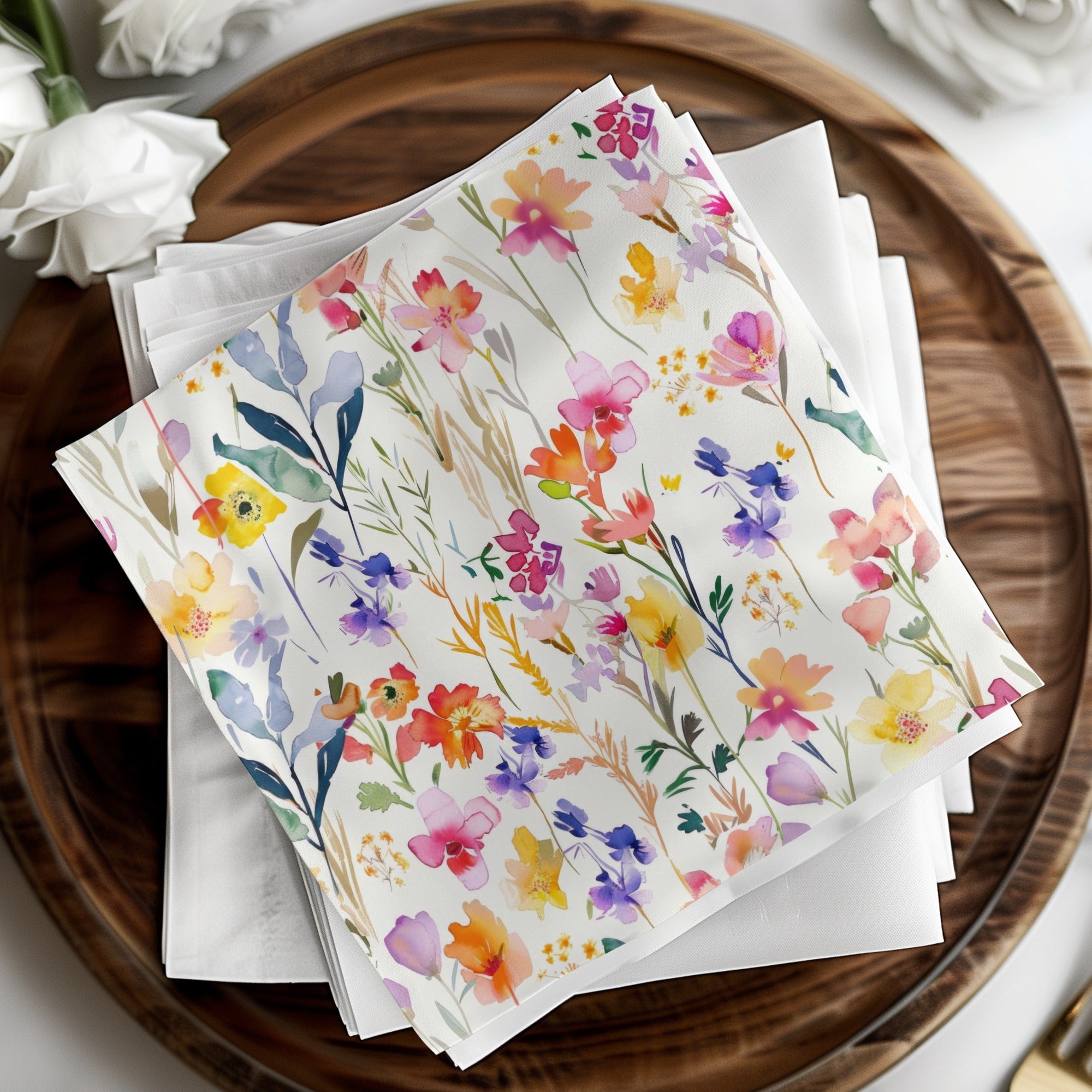 Watercolor Floral Pink Purple Spring Summer Pattern Digital - Moore and Mountain