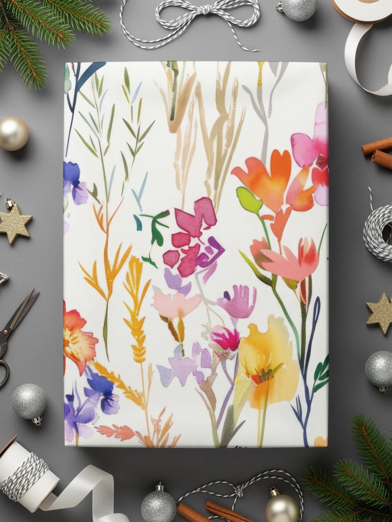 Watercolor Floral Pink Purple Spring Summer Pattern Digital - Moore and Mountain