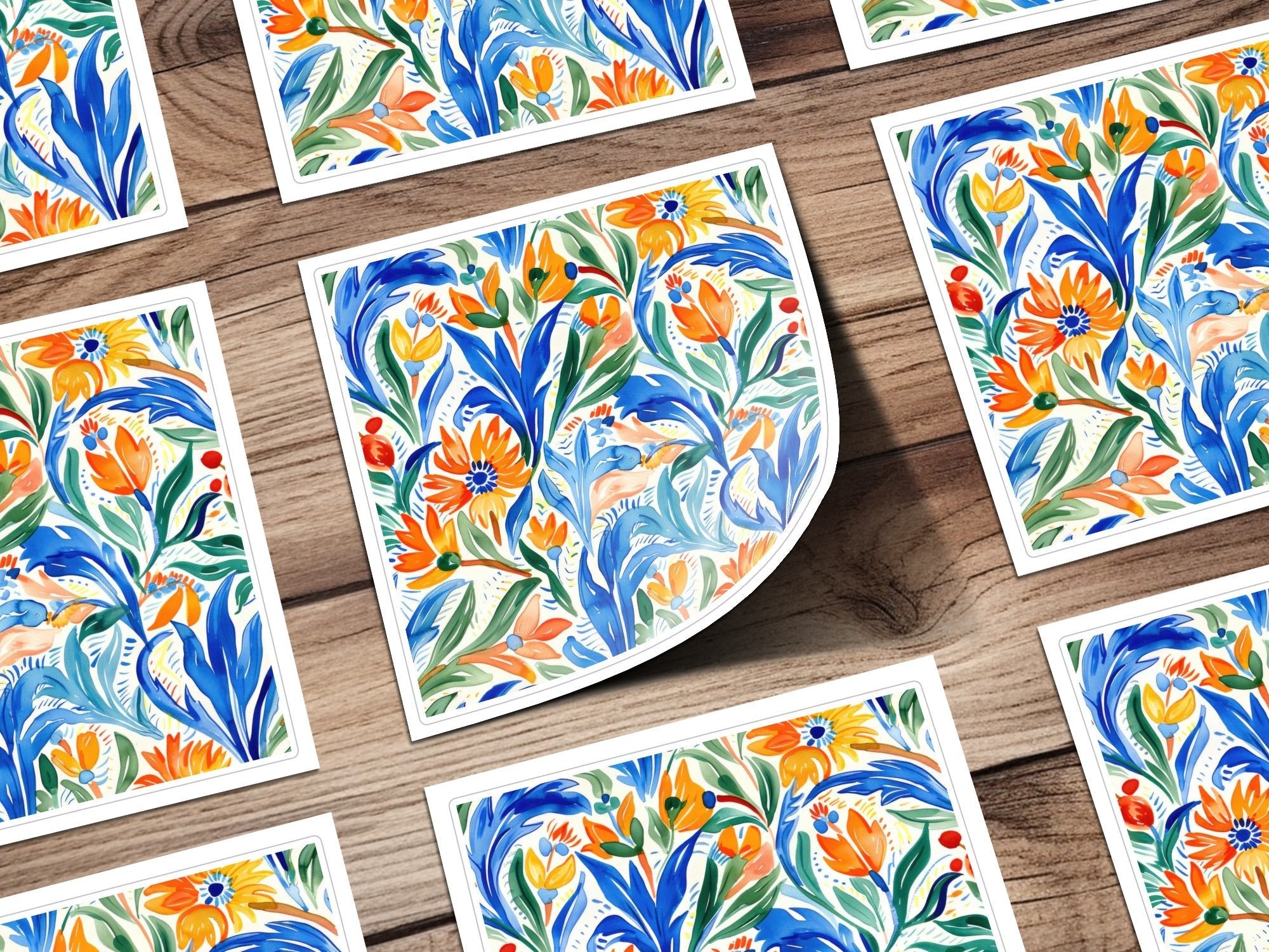 Watercolor Floral Seamless Pattern Digital Paper, Flower Garden Pattern, Colorful Floral Print, Botanical Design, 12x12 JPEG Files - Moore and Mountain