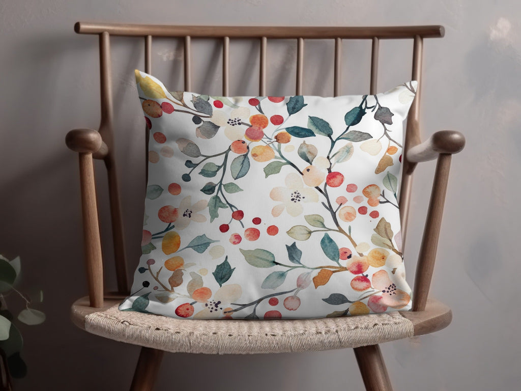 Watercolor Floral Seamless Pattern, Digital Paper, Flowers and Berries, Fabric Design, Printable Background, Digital Download - Moore and Mountain