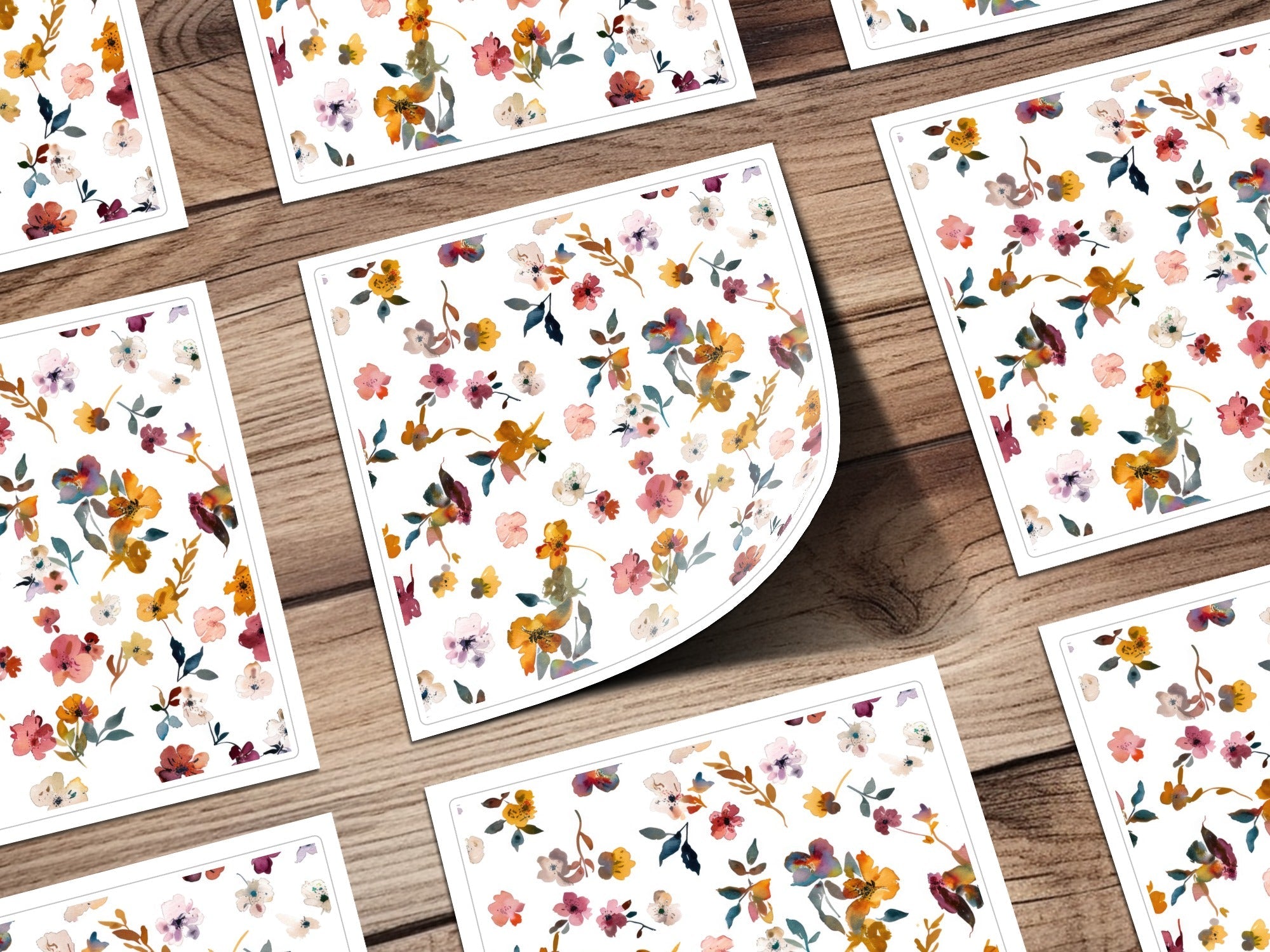 Watercolor Flower Digital Paper, Seamless Floral Pattern, Fabric Design, Scrapbook Paper, Watercolor Floral, Digital Download, Digital Paper - Moore and Mountain