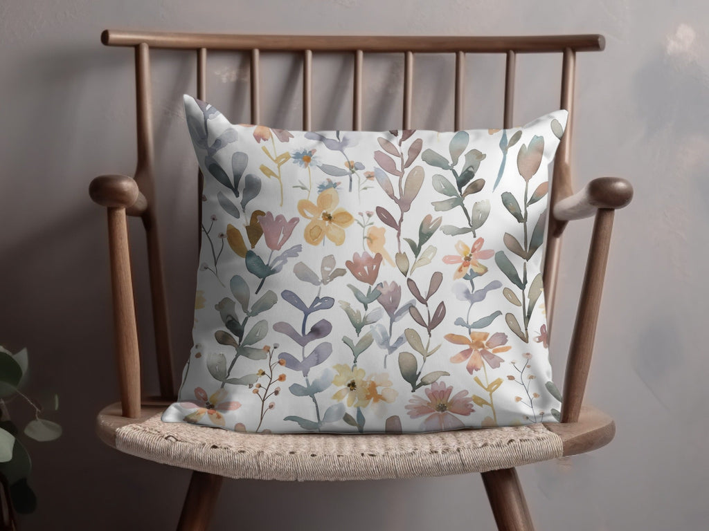 Watercolor Neutral Peach Pink Floral Pattern Digital Boho Wildflowers - Moore and Mountain