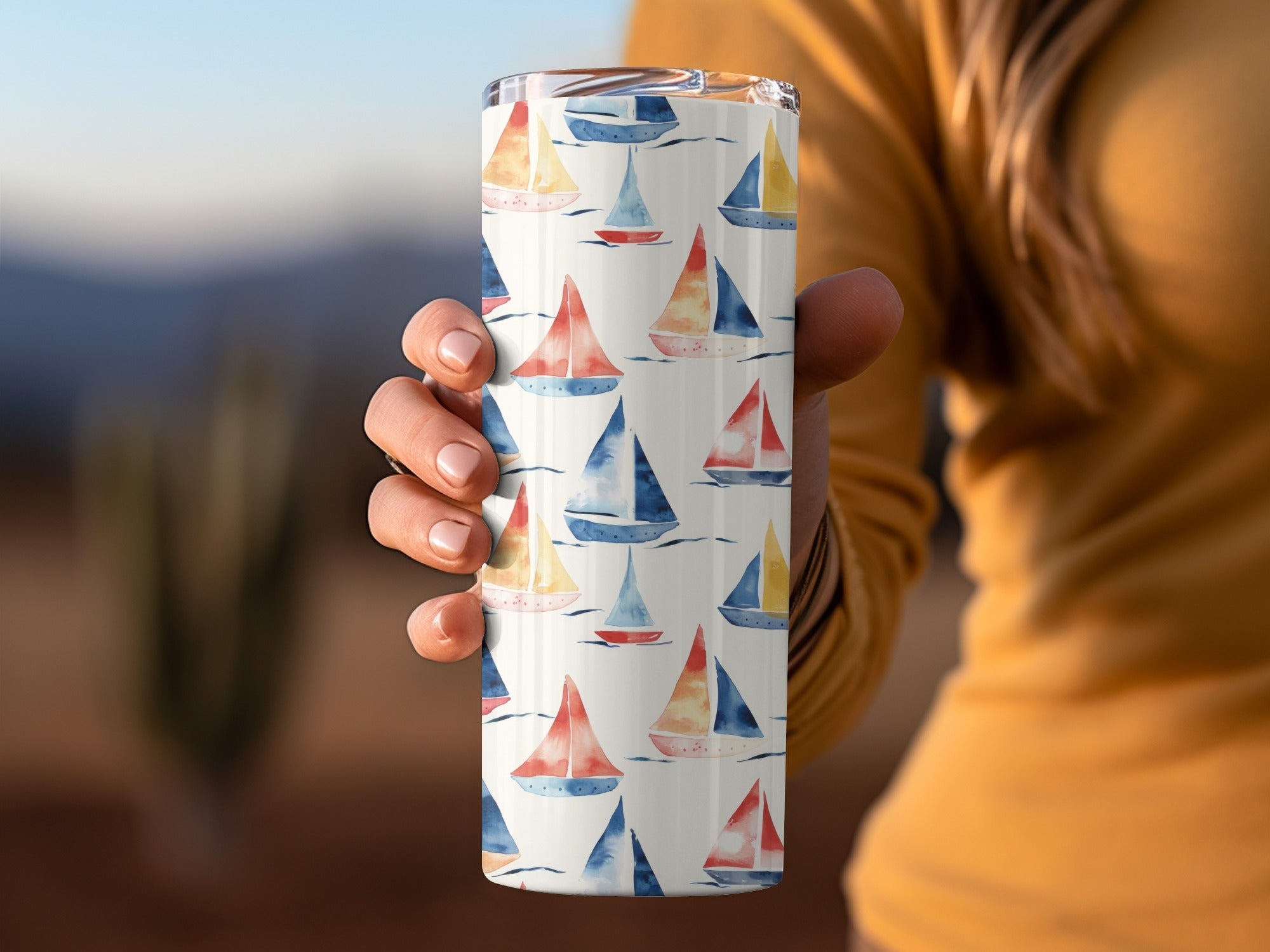 Watercolor Sailboats Digital Paper, Nautical Seamless Pattern, Ocean Boat Design, Summer Theme, Commercial Use, Scrapbooking Paper Digital - Moore and Mountain