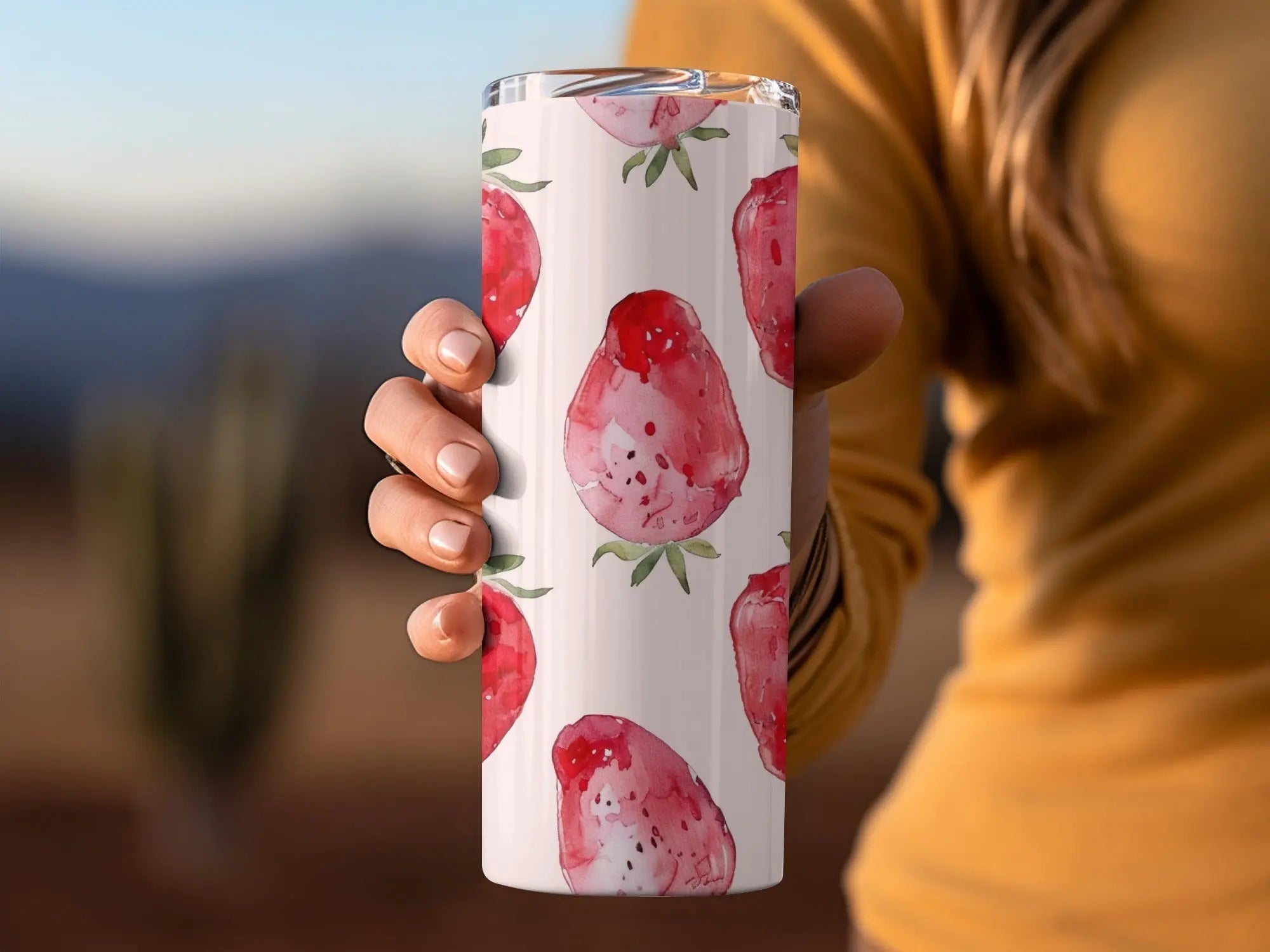 Watercolor Strawberry Pattern Digital, Seamless Repeat, Fruit Print, Fabric Design, Commercial Use, Summer Pattern, Kitchen Art (Digital) - Moore and Mountain