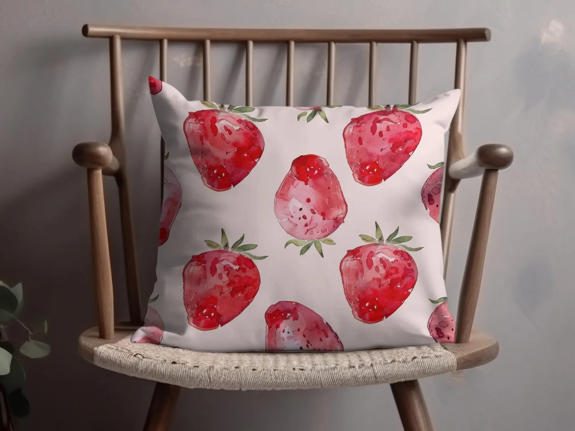 Watercolor Strawberry Pattern Digital, Seamless Repeat, Fruit Print, Fabric Design, Commercial Use, Summer Pattern, Kitchen Art (Digital) - Moore and Mountain