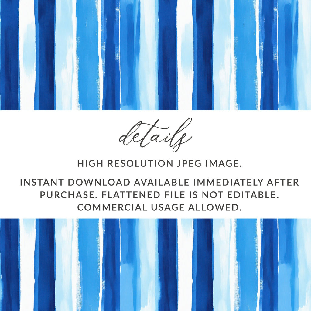 Watercolor Stripes Blue and White Vertical Design Digital - Moore and Mountain