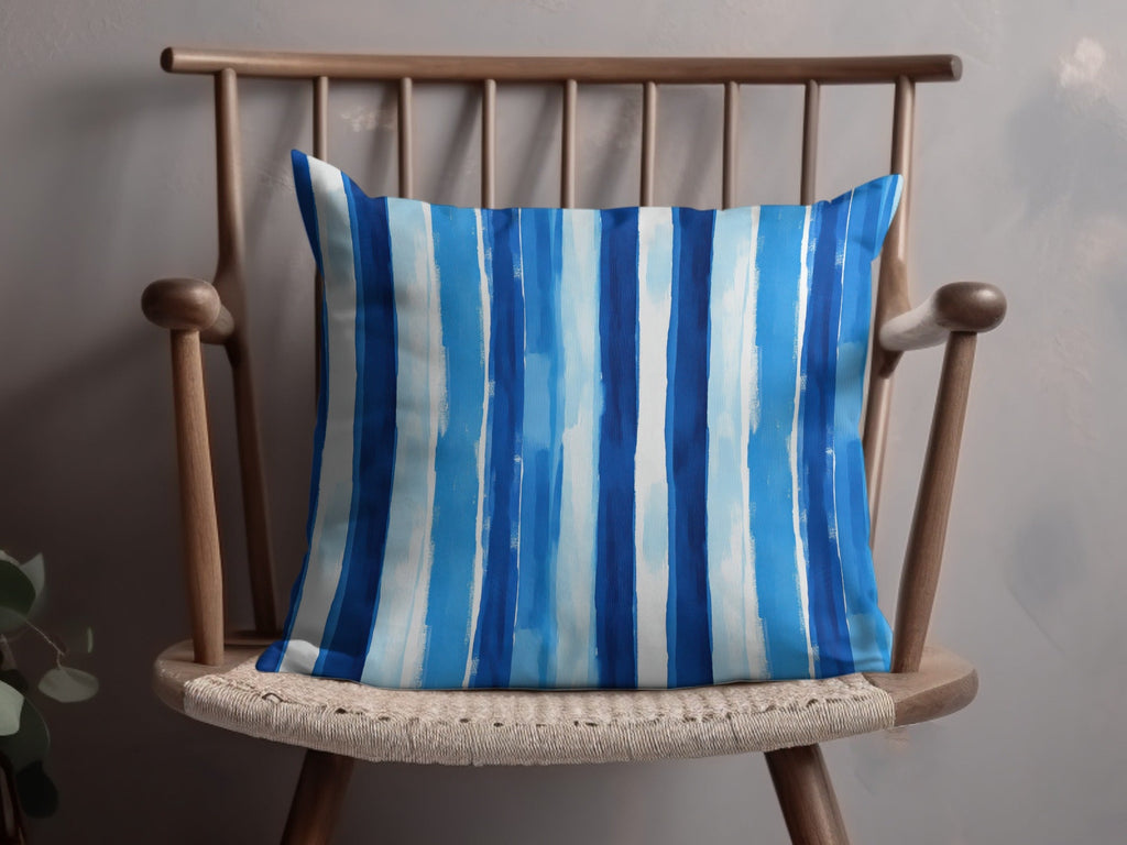 Watercolor Stripes Blue and White Vertical Design Digital - Moore and Mountain