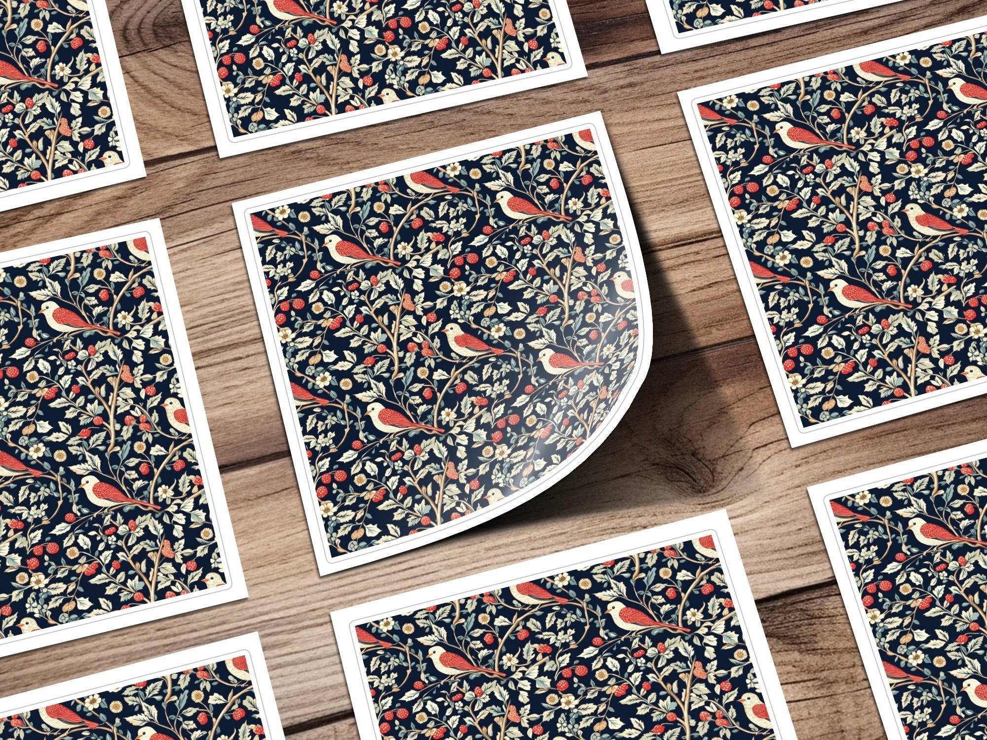 William Morris Seamless Pattern Design Download Vintage Bird Toile - Moore and Mountain