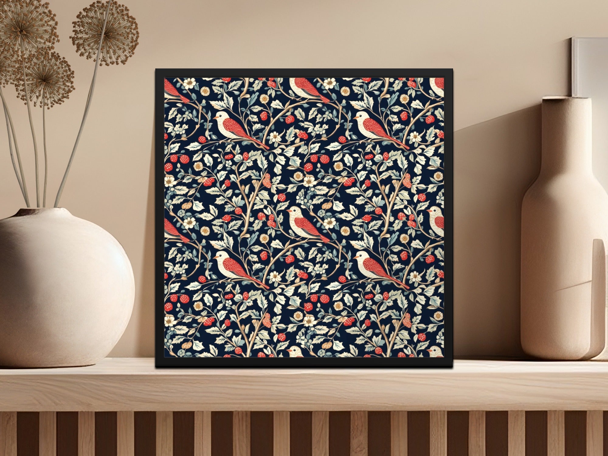 William Morris Seamless Pattern Design Download Vintage Bird Toile - Moore and Mountain