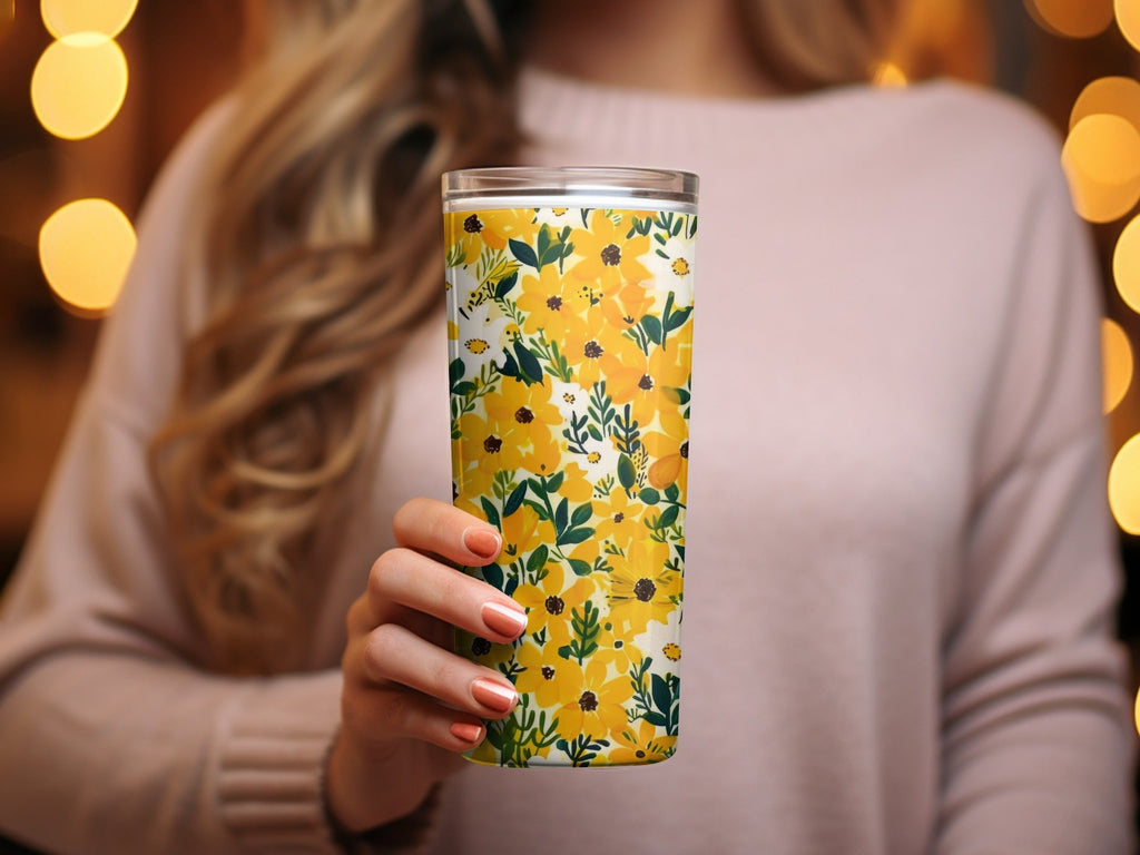 Yellow Floral Digital Paper, Spring Flower Pattern, Seamless Floral Print, Bright Summer Blooms, Digital Download for Crafts, Fabric Design - Moore and Mountain