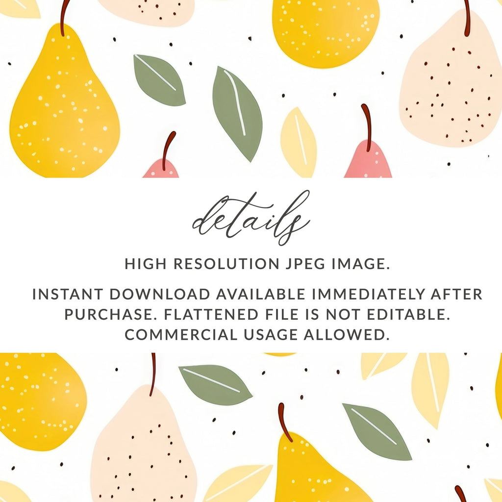 Yellow Pink Neutral Pear Pattern Spring and Summer Season Digital - Moore and Mountain