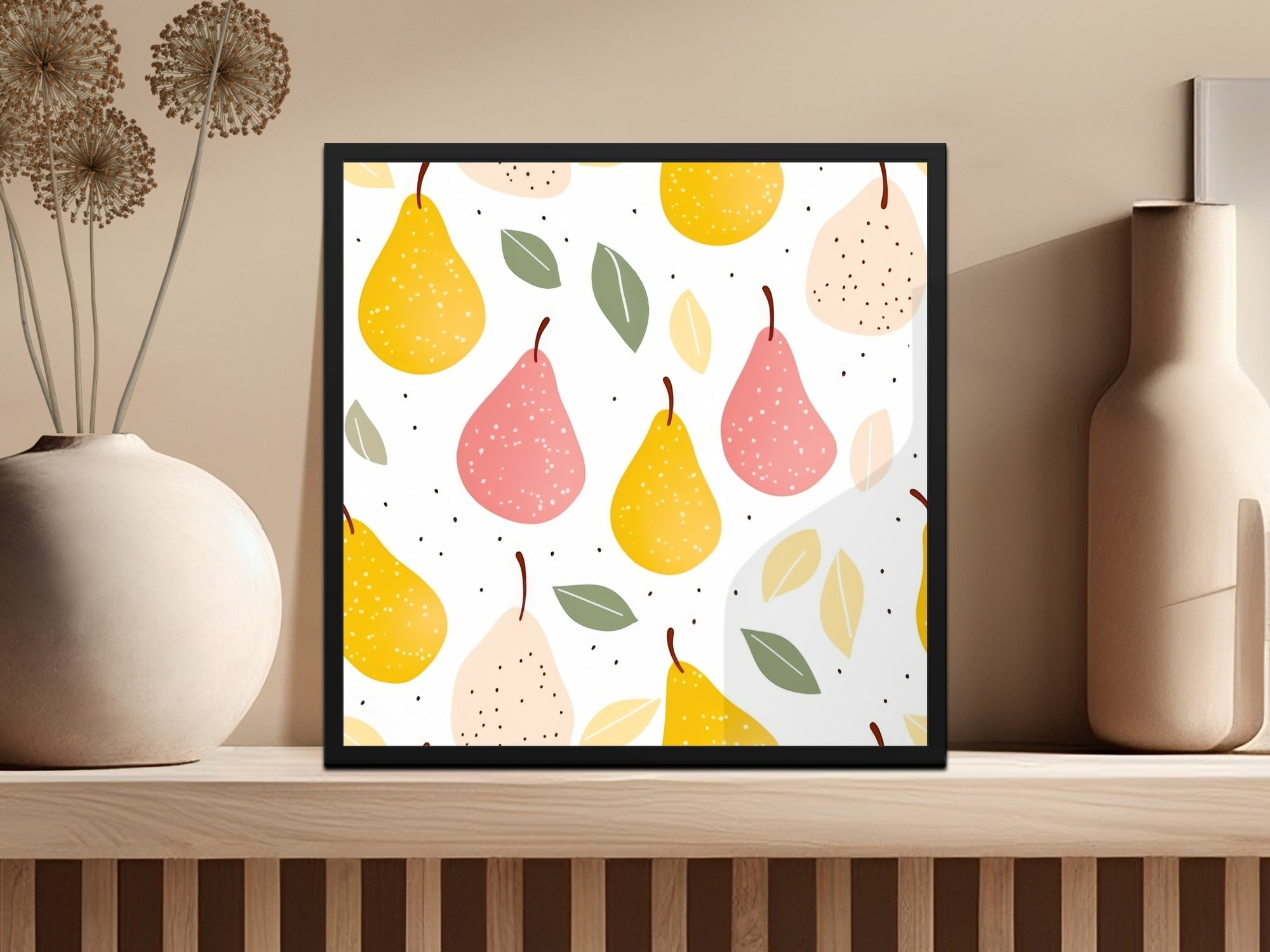 Yellow Pink Neutral Pear Pattern Spring and Summer Season Digital - Moore and Mountain