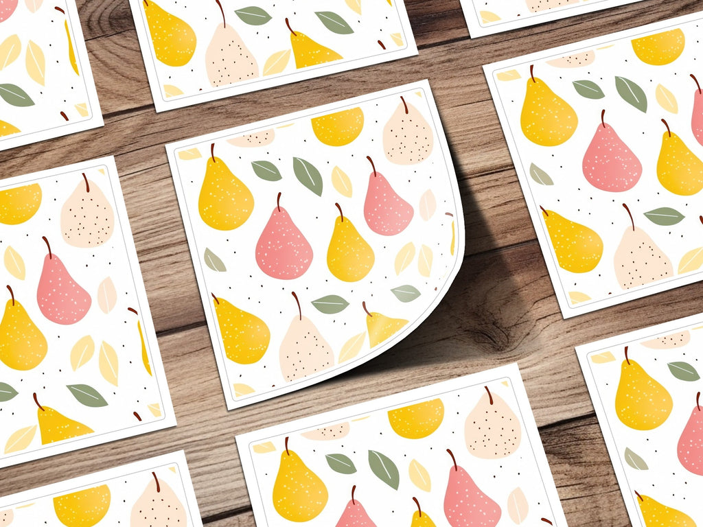 Yellow Pink Neutral Pear Pattern Spring and Summer Season Digital - Moore and Mountain