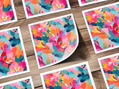 Vibrant Abstract Multi-Color Art Print Poster