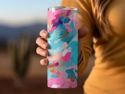 Colorful Abstract Art Insulated Tumbler Travel Mug