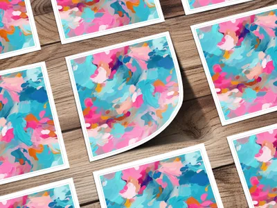 Bright Abstract Colorful Brush Strokes Design Art Prints