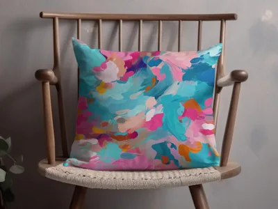 Vibrant Abstract Pastel Colors Decorative Pillow Product