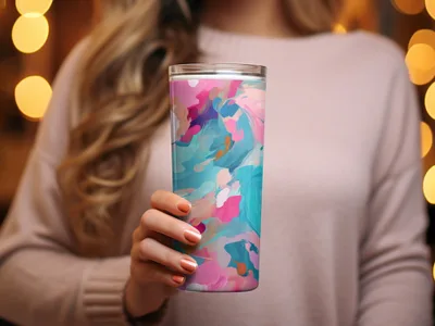 Colorful Abstract Design Insulated Tumbler Cup