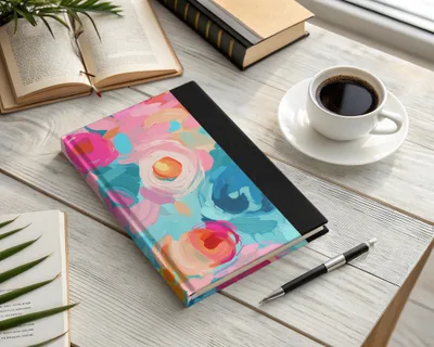 Vibrant Abstract Floral Design Journal Notebook Product