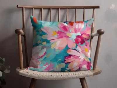 Vibrant Floral Decorative Cushion for Home Decor