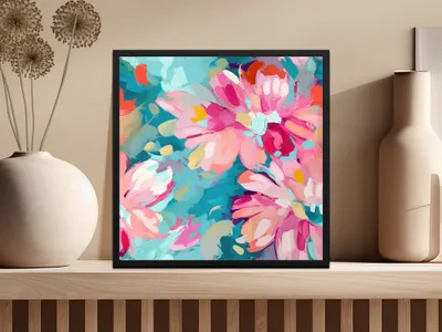 Abstract Floral Wall Art in Vibrant Colors product type
