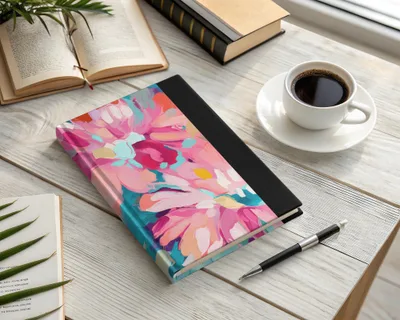 Vibrant Floral Design Hardcover Diary for Journaling