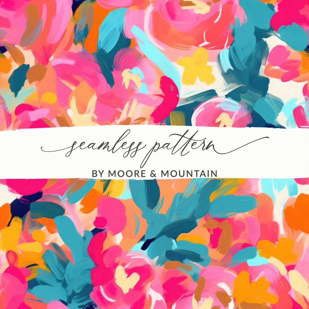 Vibrant Abstract Floral Seamless Pattern Design