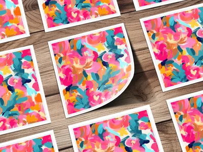 Colorful Abstract Floral Print Decorative Poster