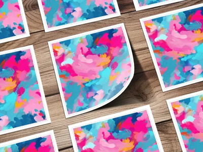 Vibrant Abstract Art Colorful Painting Print Product