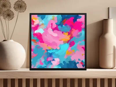 Abstract Colorful Clouds Art Print for Home Decor
