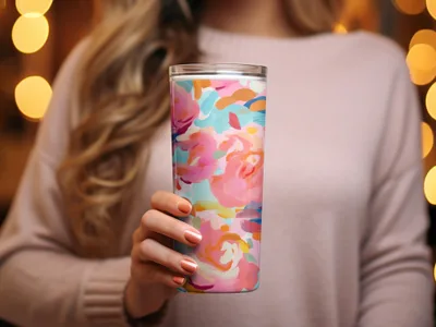 Vibrant Abstract Patterned Insulated Tumbler Product