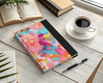 Vibrant Floral Motif Hardcover Journal Notebook