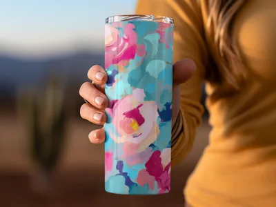 Vibrant Floral Design Tumbler Perfect for Everyday Use