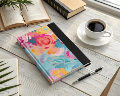 Colorful Floral Design Hardcover Journal Notebook