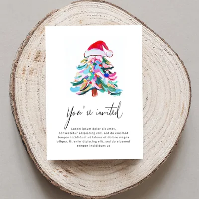 Abstract Christmas Tree PNG Digital Download, Colorful Painterly Santa Hat Tree Sublimation Design, Bright Holiday Clipart Graphic