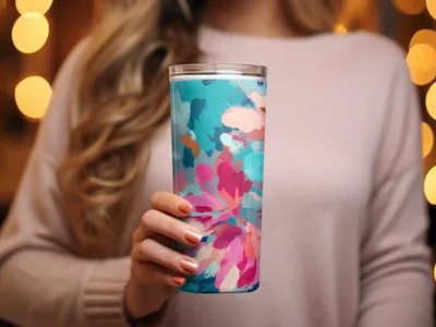 Floral Abstract Design Tumbler цветы питьевой стакан
