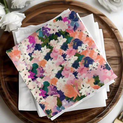 Abstract Colorful Floral Arrangement Painting Digital Acrylic Floral Purple and Pink - Moore and Mountain