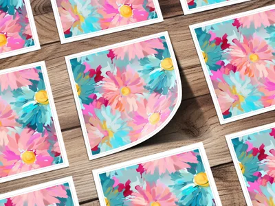 Vibrant Floral Botanical Art Print Decorative Sheet