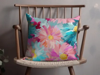 Vibrant Multicolor Floral Decorative Throw Pillow Cover