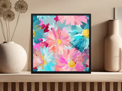 Colorful Abstract Floral Design Wall Art Print