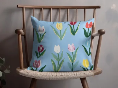 Painted Tulips Repeating Background Pattern Commercial Use - Moore and Mountain