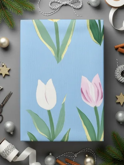 Painted Tulips Repeating Background Pattern Commercial Use - Moore and Mountain