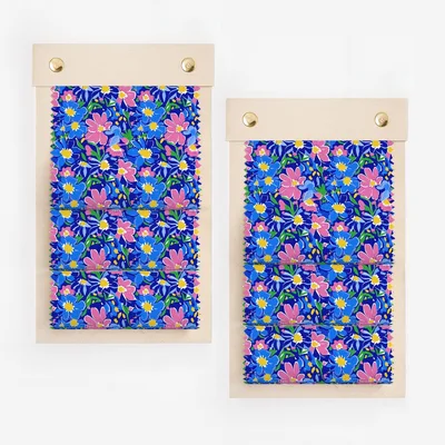 Abstract Floral Digital Paper, Preppy Pink Blue Flowers Seamless Pattern, Vibrant Summer Art Print, Bold Botanical Design Digital